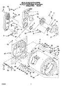 BULKHEAD PARTS Diagram and Parts List for 7MLGR7648MT1  Whirlpool Dryer