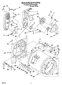 BULKHEAD PARTS Diagram and Parts List for 7MSGDS800MQ0  Whirlpool Dryer