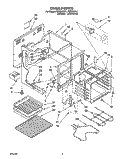 OVEN Diagram and Parts List for FEP330YW1  Roper Range