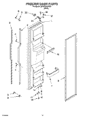 FREEZER DOOR Diagram and Parts List for 3XKGN7050W01  Whirlpool Refrigerator