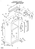 CABINET Diagram and Parts List for RT18DKXBL10  Roper Refrigerator