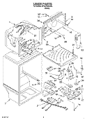 LINER Diagram and Parts List for ET9LFKXKQ00  Whirlpool Refrigerator