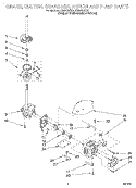 BRAKE, CLUTCH, GEARCASE, MOTOR & PUMP Diagram and Parts List for LSR8233EQ0  Whirlpool Washer