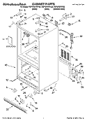 CABINET PARTS Diagram and Parts List for KBFA25ERBL00  KitchenAid Refrigerator