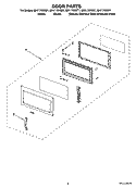 DOOR PARTS Diagram and Parts List for MH1170XSB1  Whirlpool Microwave