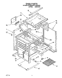 OVEN Diagram and Parts List for SF302BSAW0  Whirlpool Range