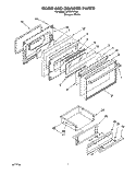 DOOR AND DRAWER Diagram and Parts List for SF367PEYQ8  Whirlpool Range