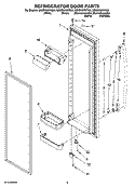 REFRIGERATOR DOOR PARTS Diagram and Parts List for GS5DHAXVA00  Whirlpool Refrigerator