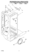 REFRIGERATOR LINER Diagram and Parts List for GD2SHAXLT02  Whirlpool Refrigerator