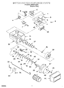 MOTOR AND ICE CONTAINER Diagram and Parts List for GD25DCXHS00  Whirlpool Refrigerator