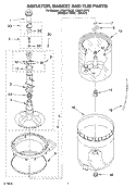 AGITATOR, BASKET AND TUB Diagram and Parts List for LSQ8512KQ0  Whirlpool Washer