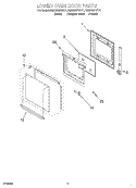 LOWER OVEN DOOR Diagram and Parts List for RBD305PDB11  Whirlpool Wall Oven