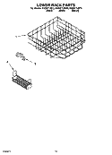 LOWER RACK PARTS Diagram and Parts List for KUDI01TJBL0  KitchenAid Dishwasher