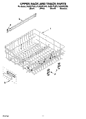 UPPER RACK AND TRACK PARTS Diagram and Parts List for KUDI01FLBL0  KitchenAid Dishwasher