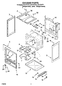 CHASSIS PARTS Diagram and Parts List for RF315PXPB1  Whirlpool Range