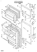 DOOR Diagram and Parts List for 3VET16GKBW00  Whirlpool Refrigerator