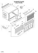CABINET PARTS Diagram and Parts List for ACQ152XM0  Whirlpool Air Conditioner