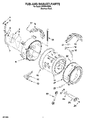 TUB AND BASKET PARTS Diagram and Parts List for KHWV01RSS0  KitchenAid Washer