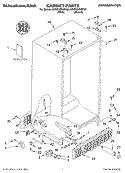 CABINET, LITERATURE Diagram and Parts List for KSRD25FKBT02  KitchenAid Refrigerator