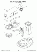 COLOR VARIATION PARTS Diagram and Parts List for 5K5SSCWH0  KitchenAid Mixer