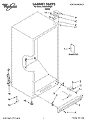 CABINET PARTS Diagram and Parts List for EV250NXRQ00  Whirlpool Freezer
