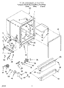 TUB ASSEMBLY Diagram and Parts List for DU920PFGQ3  Whirlpool Dishwasher