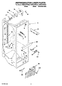 REFRIGERATOR LINER PARTS Diagram and Parts List for KSBS25IVSS00  KitchenAid Refrigerator