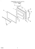 FREEZER DOOR Diagram and Parts List for RT18AKXJW01  Roper Refrigerator
