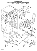 LINER PARTS Diagram and Parts List for ET4CSKYKQ03  Whirlpool Refrigerator