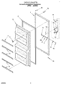 DOOR Diagram and Parts List for EV200NXDN01  Whirlpool Freezer