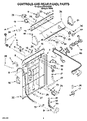 CONTROLS AND REAR PANEL PARTS Diagram and Parts List for ETW4300SQ0  Estate Washer