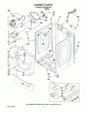 CABINET PARTS Diagram and Parts List for WGD9050XW0  Whirlpool Dryer