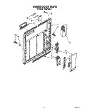 INNER DOOR Diagram and Parts List for TUD2000W0  Whirlpool Dishwasher