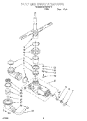 PUMP AND SPRAY ARM Diagram and Parts List for RUD4500DB4  Roper Dishwasher