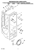 REFRIGERATOR LINER PARTS Diagram and Parts List for KSCS23INBT03  KitchenAid Refrigerator