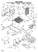 UNIT PARTS, PARTS NOT ILLUSTRATED Diagram and Parts List for KSRA25KKBT12  KitchenAid Refrigerator