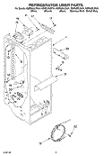 REFRIGERATOR LINER PARTS Diagram and Parts List for KSRS25ILBL01  KitchenAid Refrigerator