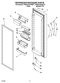 REFRIGERATOR DOOR PARTS Diagram and Parts List for 7GS2SHEXPL01  Whirlpool Refrigerator