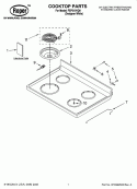 COOKTOP PARTS Diagram and Parts List for FEP310VQ0  Roper Range