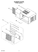 CABINET PARTS Diagram and Parts List for ACQ249PS2  Whirlpool Air Conditioner