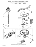 PUMP, WASHARM AND MOTOR PARTS Diagram and Parts List for KUDL15FXBL5  KitchenAid Dishwasher