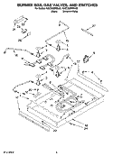 BURNER BOX, GAS VALVES, AND SWITCHES, OPTIONAL PARTS Diagram and Parts List for KGCC506RBL02  KitchenAid Cooktop