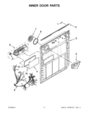 INNER DOOR PARTS Diagram and Parts List for WDF530PSYW4  Whirlpool Dishwasher