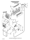 ICEMAKER PARTS Diagram and Parts List for KBRO36FTX05  KitchenAid Refrigerator