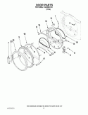 DOOR PARTS Diagram and Parts List for CGD8990XW0  Whirlpool Dryer