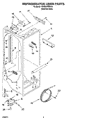 REFRIGERATOR LINER PARTS Diagram and Parts List for KSRB22FRBX00  KitchenAid Refrigerator