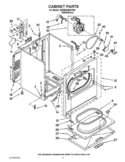 CABINET PARTS Diagram and Parts List for 3DWED4900YW0  Whirlpool Dryer