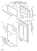 DOOR Diagram and Parts List for ET21CKXHW01  Whirlpool Refrigerator