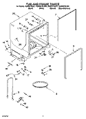 TUB AND FRAME PARTS Diagram and Parts List for KUDP01DLBS1  KitchenAid Dishwasher