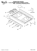 COOKTOP PARTS Diagram and Parts List for SF3020EKQ1  Whirlpool Range